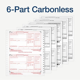 W-2 Tax Forms for Dot Matrix Printers, Fiscal Year: 2023, Six-Part Carbonless, 5.5 x 8.5, 2 Forms/Sheet, 24 Forms Total