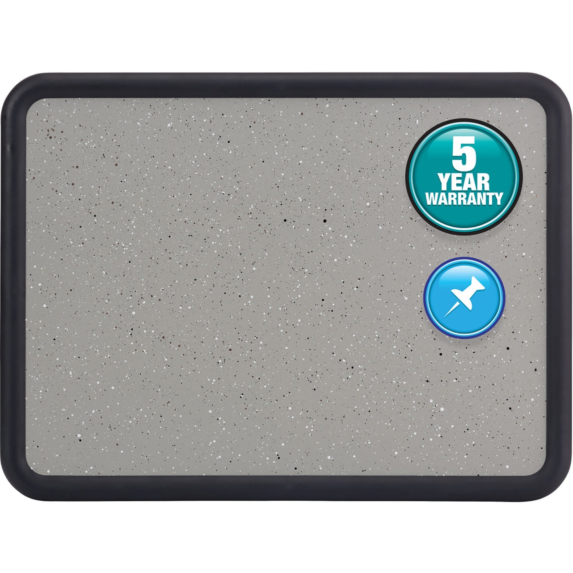 Quartet Contour Bulletin Board - 24" Height x 18" Width - Faux Granite Surface - Self-healing, Durable - Black Frame - 1 Each - 