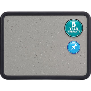 Quartet Contour Bulletin Board - 24" Height x 18" Width - Faux Granite Surface - Self-healing, Durable - Black Frame - 1 Each - 
