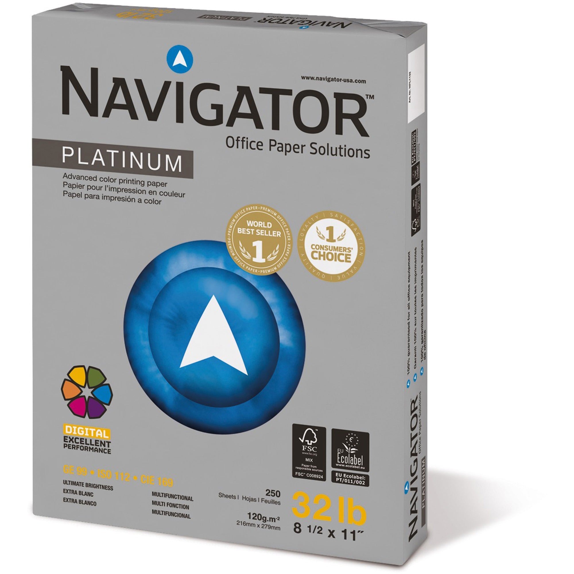 Navigator Platnium Office Multipurpose Paper, Sold as 1 Carton, 8 Package per Carton - 2