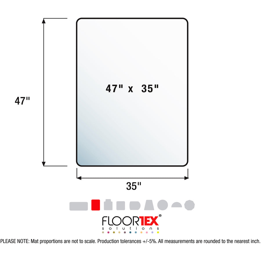 Ultimat Polycarbonate Rectangular Chair Mat for Hard Floor - 35" x 47" - Clear Rectangular Polycarbonate Chair Mat for Hard Floor - 47" L x 35" W x 0.075