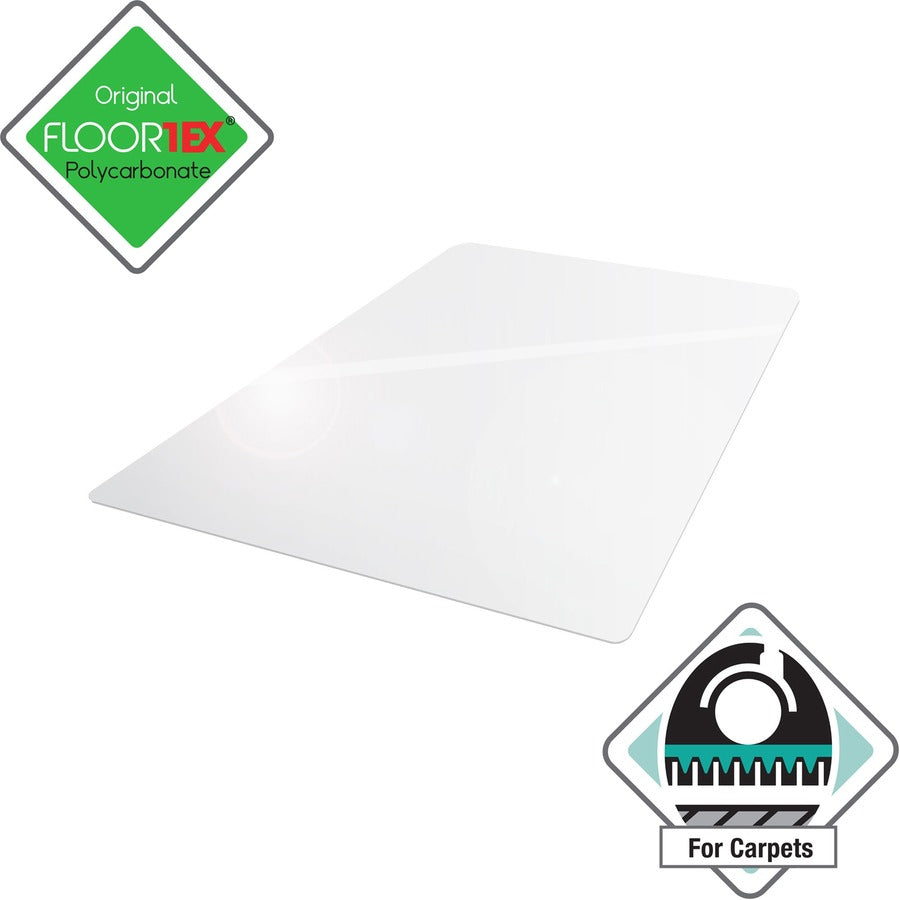 Ultimat Polycarbonate Rectangular Chair Mat for Carpets up to 1/2" - 48" x 79" - Clear Rectangular Polycarbonate Chair Mat For Carpets - 79" L x 48" W x 0.085" D - 8