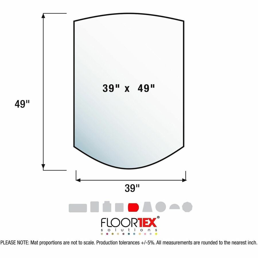 Ultimat Polycarbonate Contoured Chair Mat for Carpets up to 1/2" - 39 x 49" - Clear Contoured Polycarbonate Chair Mat For Carpets - 49" L x 39" W x 0.085" D