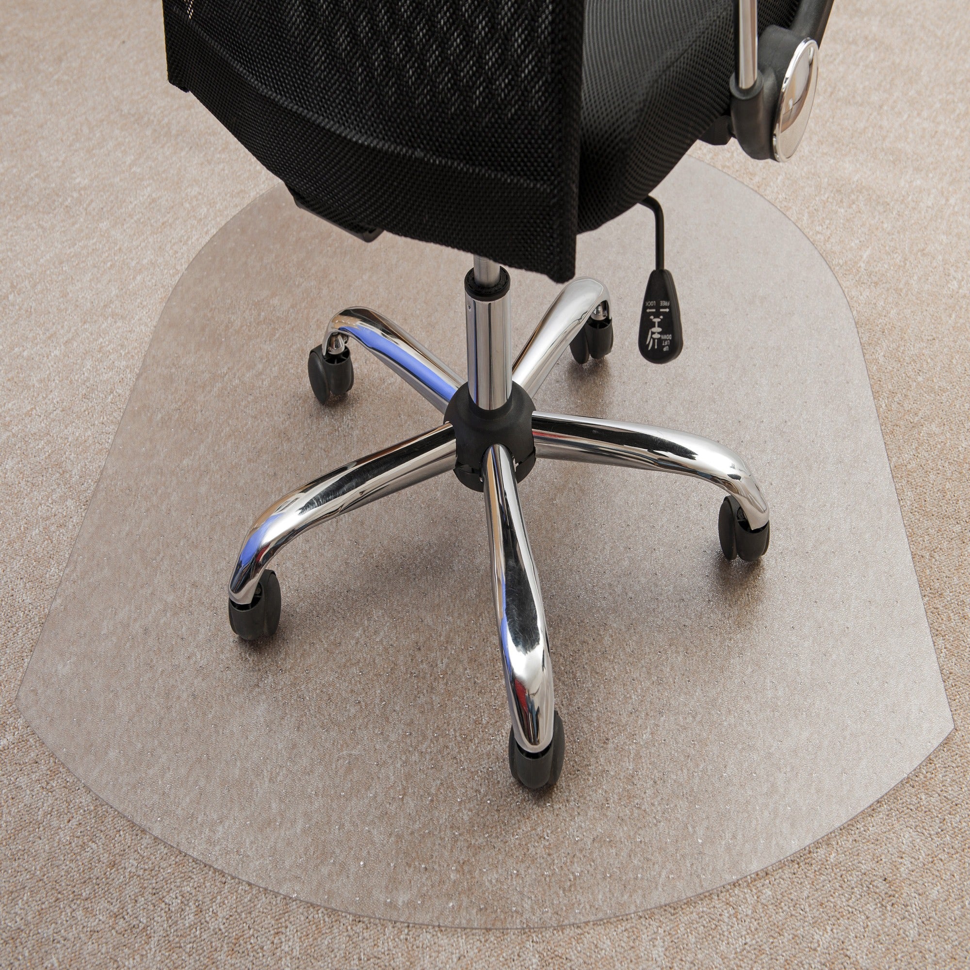 Ultimat Polycarbonate Contoured Chair Mat for Carpets up to 1/2" - 39 x 49" - Clear Contoured Polycarbonate Chair Mat For Carpets - 49" L x 39" W x 0.085" D - 