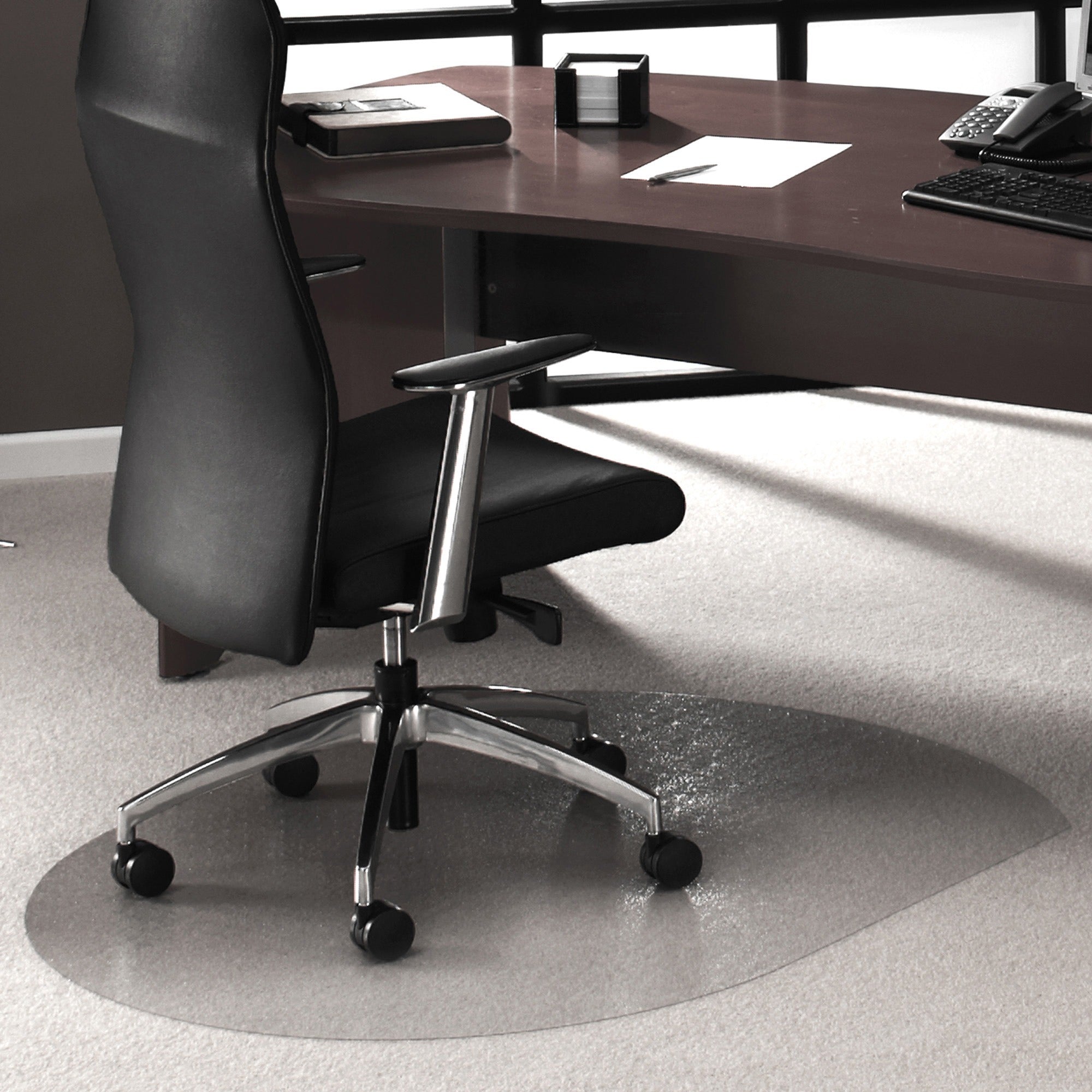Ultimat Polycarbonate Contoured Chair Mat for Carpets up to 1/2" - 39 x 49" - Clear Contoured Polycarbonate Chair Mat For Carpets - 49" L x 39" W x 0.085" D - 