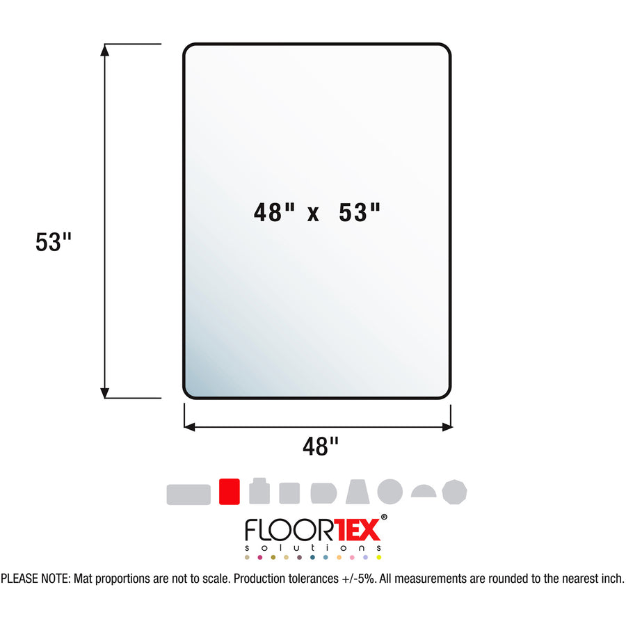 Ultimat Polycarbonate Rectangular Chair Mat for Hard Floor - 48" x 53" - Clear Rectangular Polycarbonate Chair Mat for Hard Floor - 53" L x 48" W x 0.075