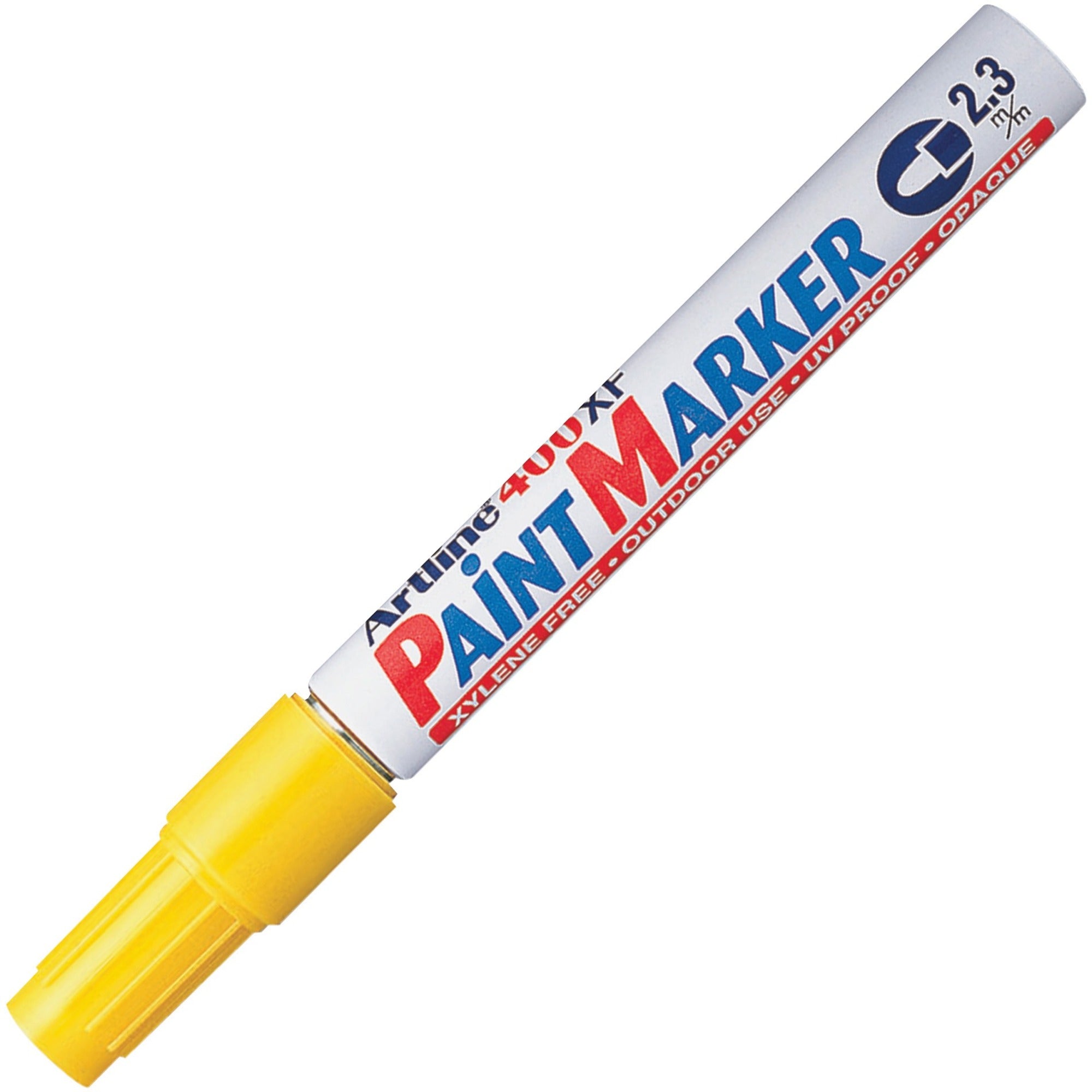 Xstamper L.C. Industries Artline Paint Marker - 2.3 mm Marker Point Size - Bullet Marker Point Style - Yellow - 1 Each - 
