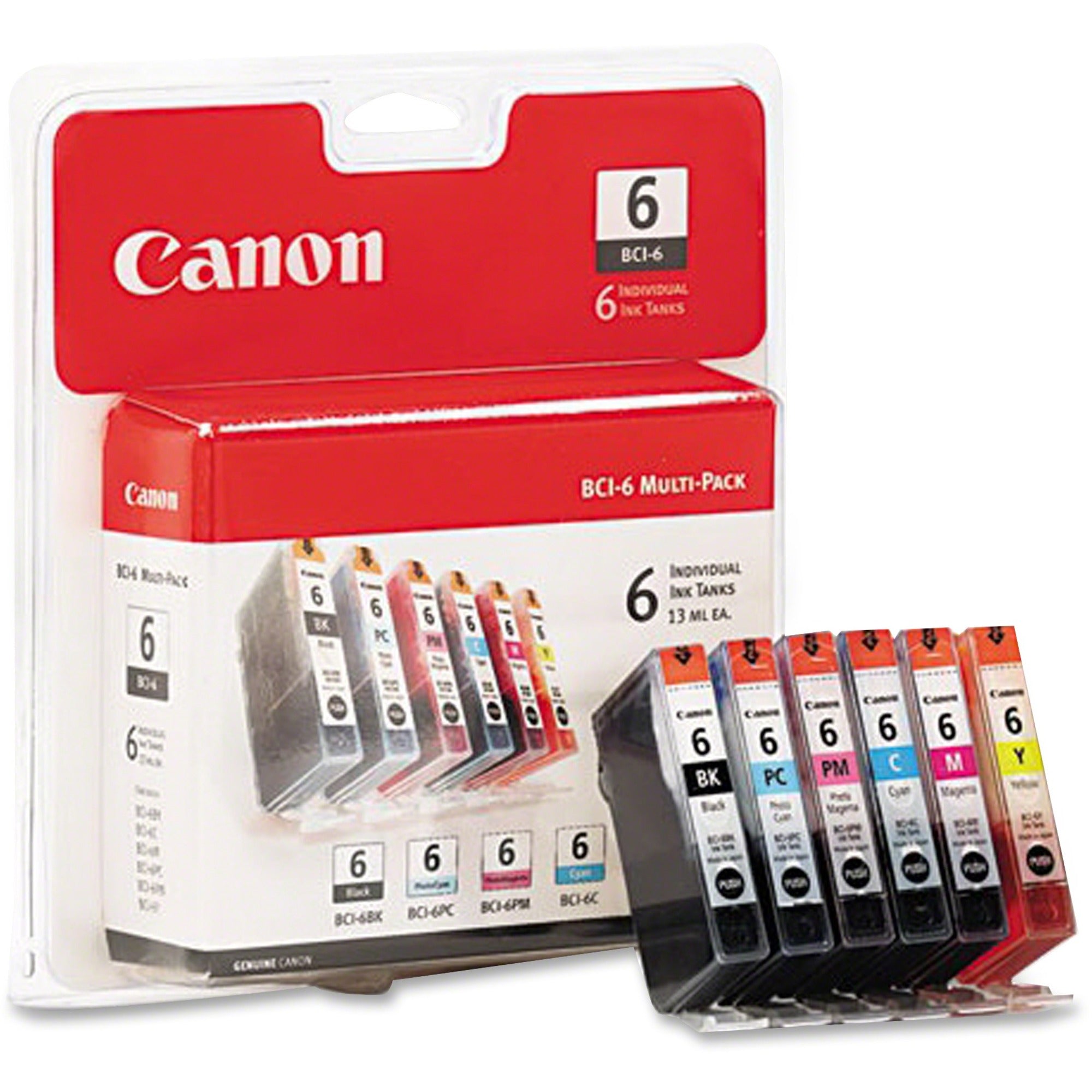 Canon BCI-6 Original Ink Cartridge - Inkjet - Black, Cyan, Magenta, Yellow, Light Cyan - 1 Each - 1