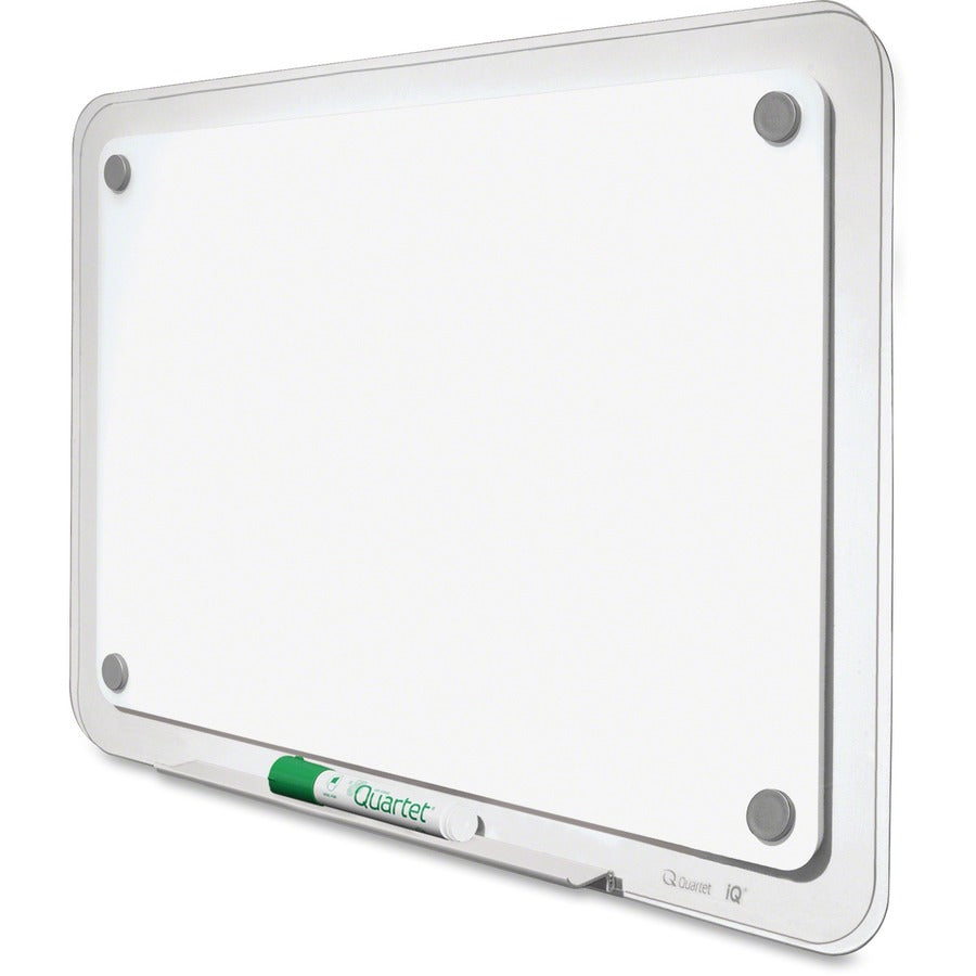iQ Total Erase Translucent-Edge Board, 36 x 23, White Surface, Clear Plastic Frame