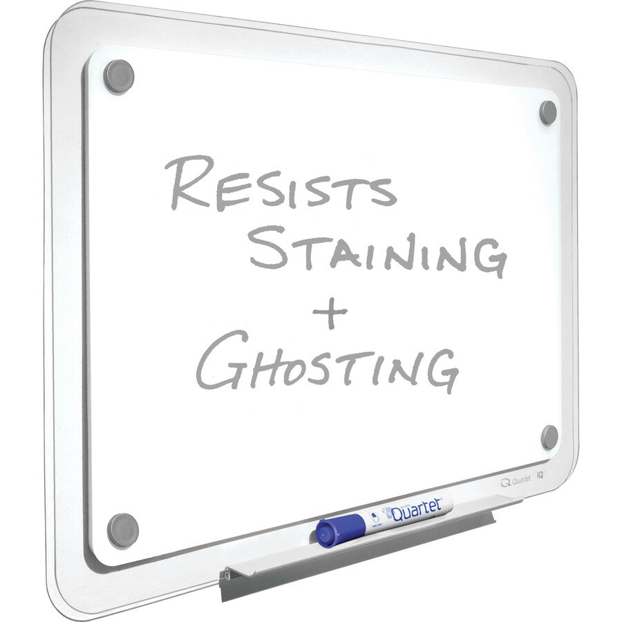 iQ Total Erase Translucent-Edge Board, 36 x 23, White Surface, Clear Plastic Frame