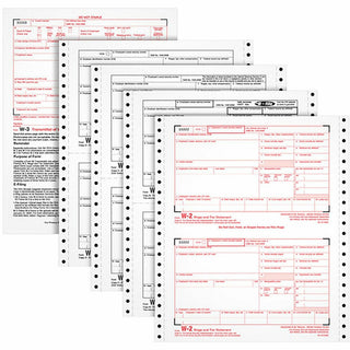 TOPS Carbonless Standard W-2 Tax Forms - 4 Part - 5.50" x 8.50" Sheet Size - White Sheet(s) - 24 / Pack