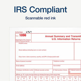 1096 Tax Form for Dot Matrix Printers, Fiscal Year: 2023, Two-Part Carbonless, 8 x 11, 10 Forms Total