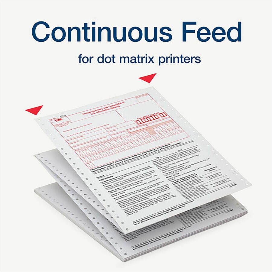 1096 Tax Form for Dot Matrix Printers, Fiscal Year: 2023, Two-Part Carbonless, 8 x 11, 10 Forms Total