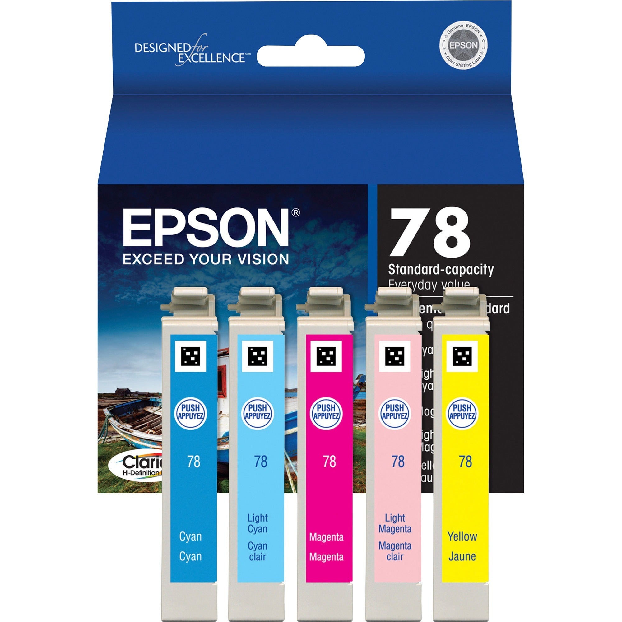 T078920-S (78) Claria Ink, 1,290 Page-Yield, Cyan/Light Cyan/Light Magenta/Magenta/Yellow