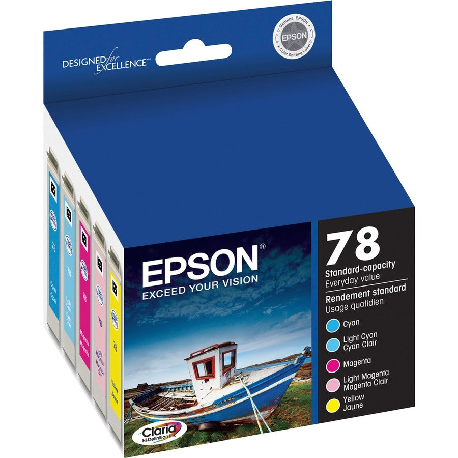 T078920-S (78) Claria Ink, 1,290 Page-Yield, Cyan/Light Cyan/Light Magenta/Magenta/Yellow