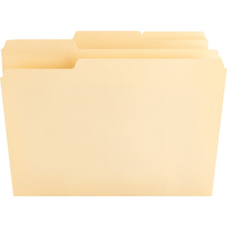 Nature Saver 1/3 Tab Cut Letter Recycled Top Tab File Folder - 8 1/2" x 11" - 3/4" Expansion - Top Tab Location - Assorted Position Tab Position - Manila - Manila - 100% Recycled - 100 / Box