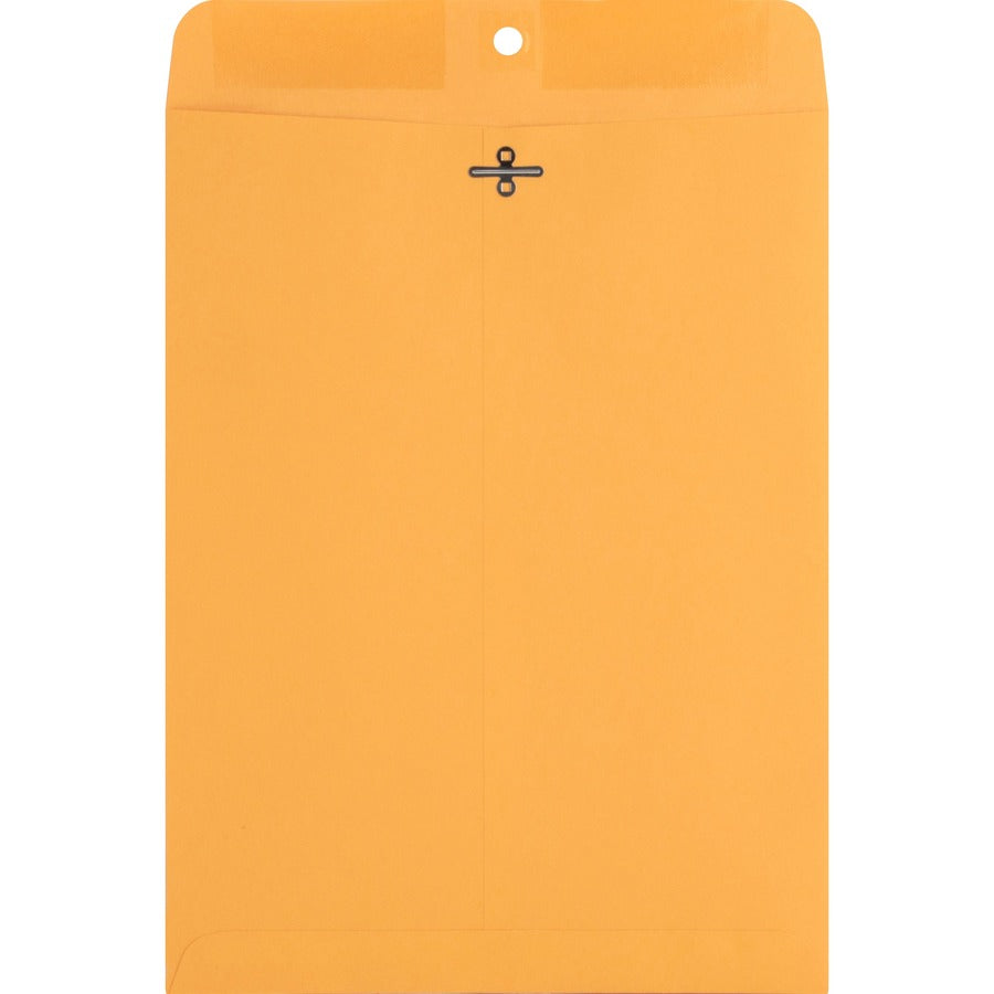 Nature Saver Recycled Clasp Envelopes - Clasp - #90 - 9" Width x 12" Length - 28 lb - Clasp - Kraft - 100 / Box - Yellow