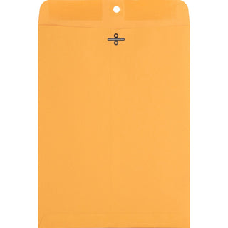 Nature Saver Recycled Clasp Envelopes - Clasp - #90 - 9" Width x 12" Length - 28 lb - Clasp - Kraft - 100 / Box - Yellow