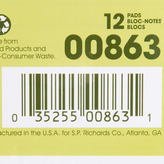 Nature Saver 100% Recycled White Jr. Rule Legal Pads - Jr.Legal - 50 Sheets - 0.28" Ruled - 15 lb Basis Weight - Jr.Legal - 5" x 8" - White Paper - Perforated, Back Board - Recycled - 1 Dozen