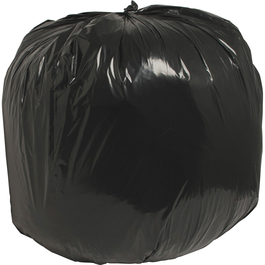 Nature Saver Black Low-density Recycled Can Liners - Large Size - 45 gal Capacity - 40" Width x 46" Length - 1.25 mil (32 Micron) Thickness - Low Density - Black - Plastic - 100/Carton - Cleaning Supplies - Recycled - 