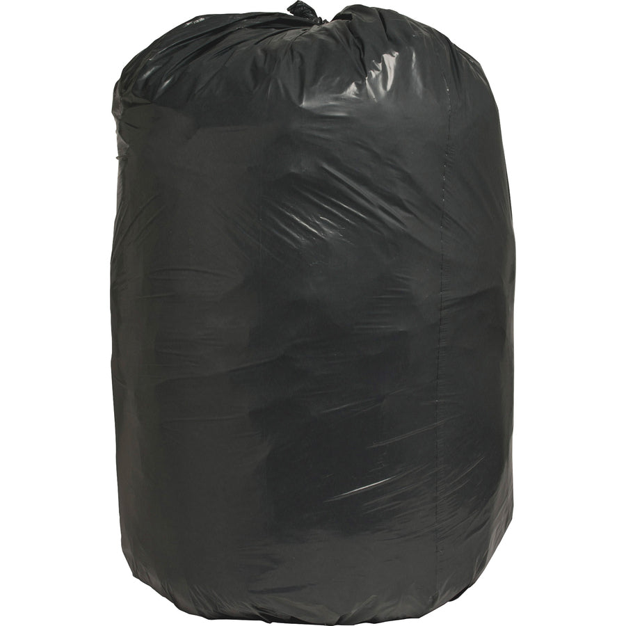 Nature Saver Black Low-density Recycled Can Liners - Extra Large Size - 60 gal Capacity - 38" Width x 58" Length - 1.25 mil (32 Micron) Thickness - Low Density - Black - Plastic - 100/Carton - Cleaning Supplies - Recycled - 