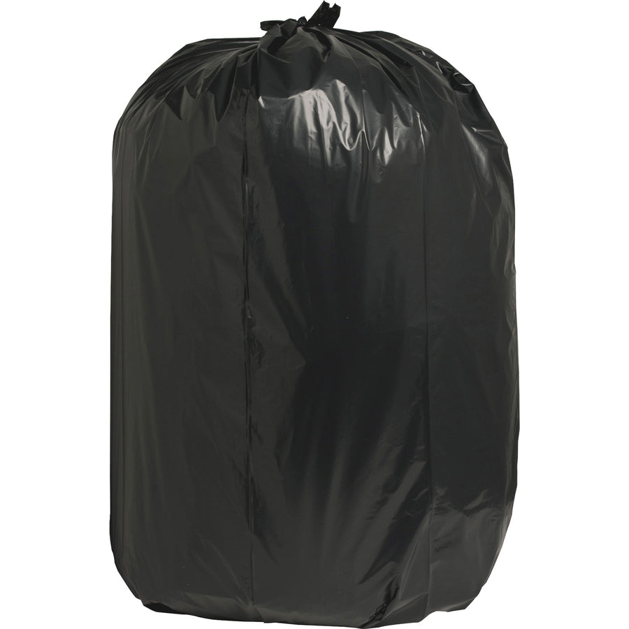 Nature Saver Black Low-density Recycled Can Liners - Extra Large Size - 60 gal Capacity - 38" Width x 58" Length - 1.65 mil (42 Micron) Thickness - Low Density - Black - Plastic - 100/Carton - Cleaning Supplies - Recycled - 