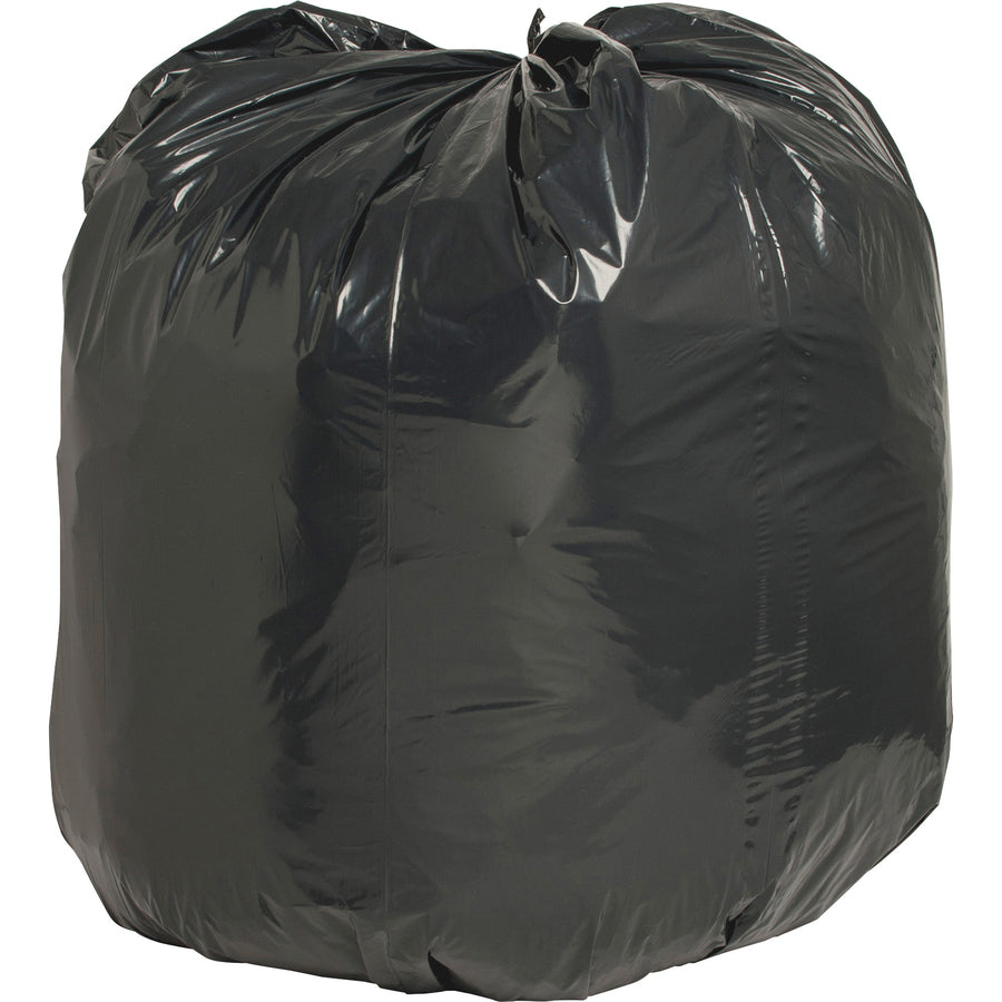Nature Saver Black Low-density Recycled Can Liners - Extra Large Size - 56 gal Capacity - 43" Width x 48" Length - 1.65 mil (42 Micron) Thickness - Low Density - Black - Plastic - 100/Carton - Cleaning Supplies - Recycled - 