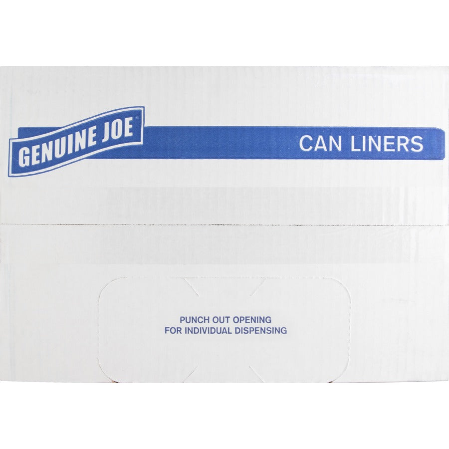 Genuine Joe Heavy-Duty Trash Can Liners - Medium Size - 30 gal Capacity - 30" Width x 36" Length - 1.50 mil (38 Micron) Thickness - Low Density - Black - 100/Carton