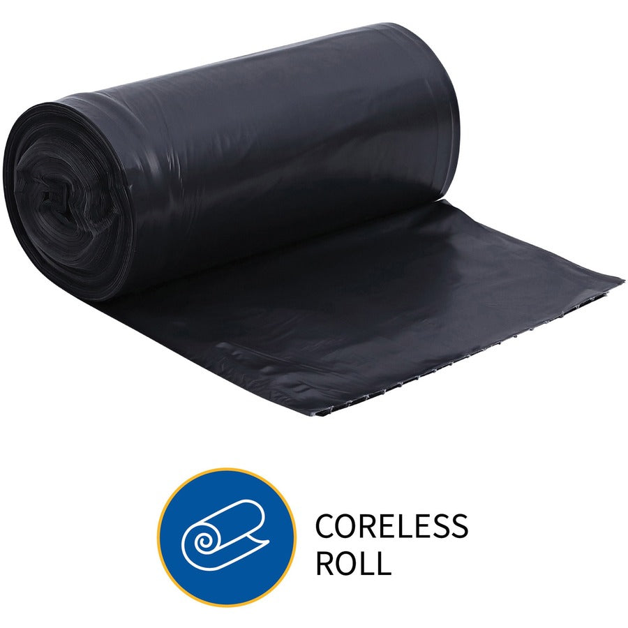 Genuine Joe Heavy-Duty Trash Can Liners - Medium Size - 33 gal Capacity - 33" Width x 40" Length - 1.50 mil (38 Micron) Thickness - Low Density - Black - 100/Carton