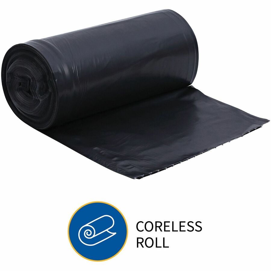 Genuine Joe Heavy-Duty Trash Can Liners - Medium Size - 33 gal Capacity - 33" Width x 40" Length - 1.50 mil (38 Micron) Thickness - Low Density - Black - 100/Carton