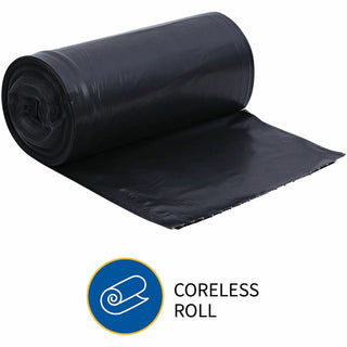 Genuine Joe Heavy-Duty Trash Can Liners - Medium Size - 33 gal Capacity - 33" Width x 40" Length - 1.50 mil (38 Micron) Thickness - Low Density - Black - 100/Carton