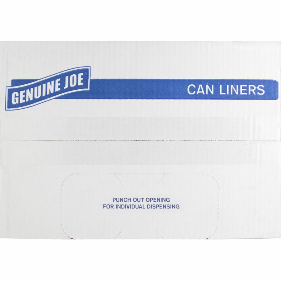 Genuine Joe Heavy-Duty Trash Can Liners - Large Size - 45 gal Capacity - 39" Width x 46" Length - 1.50 mil (38 Micron) Thickness - Low Density - Black - 50/Carton