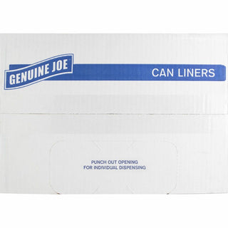 Genuine Joe Heavy-Duty Trash Can Liners - Large Size - 45 gal Capacity - 39" Width x 46" Length - 1.50 mil (38 Micron) Thickness - Low Density - Black - 50/Carton