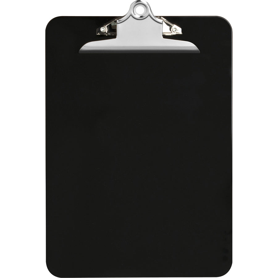 Nature Saver Recycled Plastic Clipboards - 1" Clip Capacity - 8 1/2" x 12" - Heavy Duty - Plastic - Black - 1 Each - 