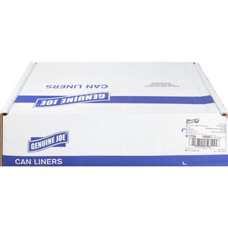 Genuine Joe High-Density Can Liners - Small Size - 16 gal Capacity - 24" Width x 32" Length - 0.31 mil (8 Micron) Thickness - High Density - Clear - Resin - 20/Carton - 50 Per Roll - Office Waste, Industrial Trash