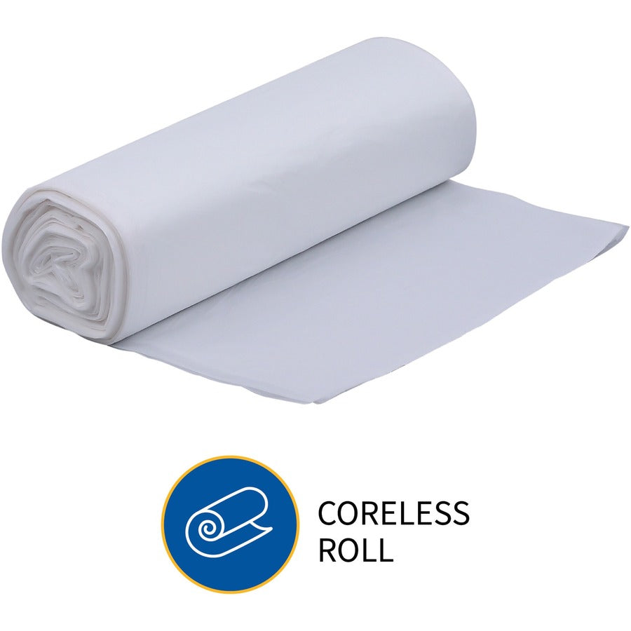 Genuine Joe High-Density Can Liners - Medium Size - 33 gal Capacity - 33" Width x 40" Length - 0.43 mil (11 Micron) Thickness - High Density - Clear - Resin - 20/Carton - 25 Per Roll - Office Waste, Industrial Trash