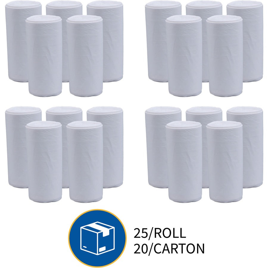 Genuine Joe High-Density Can Liners - Medium Size - 33 gal Capacity - 33" Width x 40" Length - 0.43 mil (11 Micron) Thickness - High Density - Clear - Resin - 20/Carton - 25 Per Roll - Office Waste, Industrial Trash