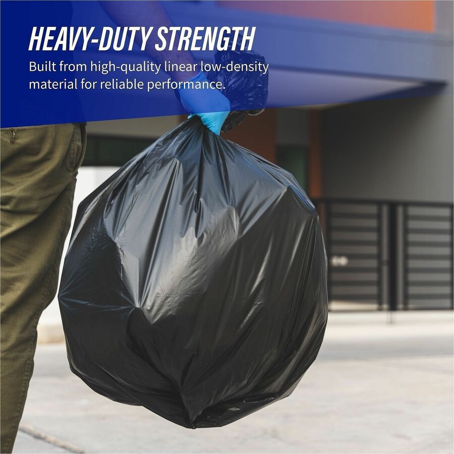 Genuine Joe Linear Low Density Can Liners - Extra Large Size - 60 gal Capacity - 38" Width x 58" Length - 0.80 mil (20 Micron) Thickness - Low Density - Brown, Black - 100/Carton