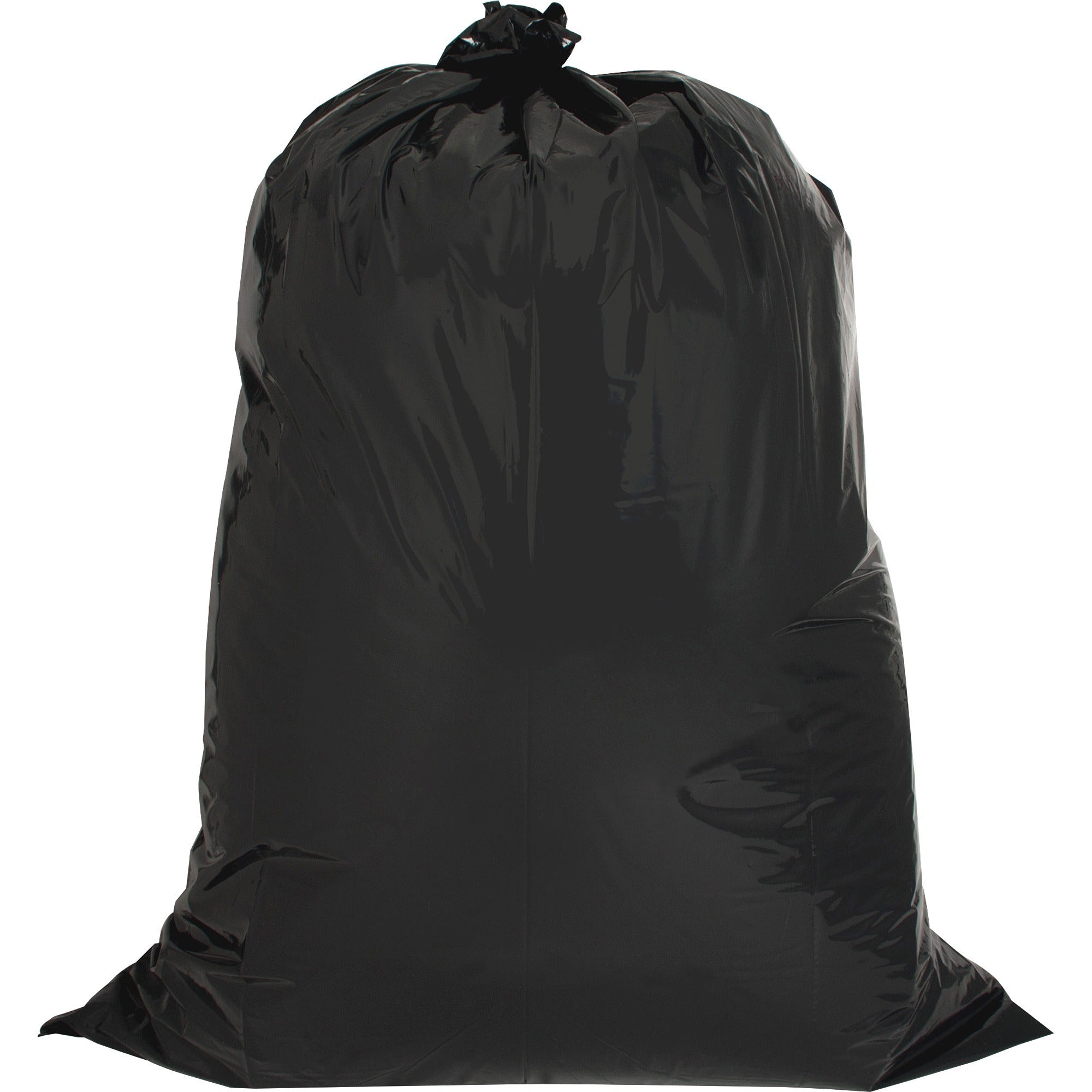 Genuine Joe Heavy Duty Contractor Bags - Large Size - 42 gal Capacity - 33" Width x 48" Length - 2.50 mil (63 Micron) Thickness - Low Density - Black - 20/Carton - Kitchen - 
