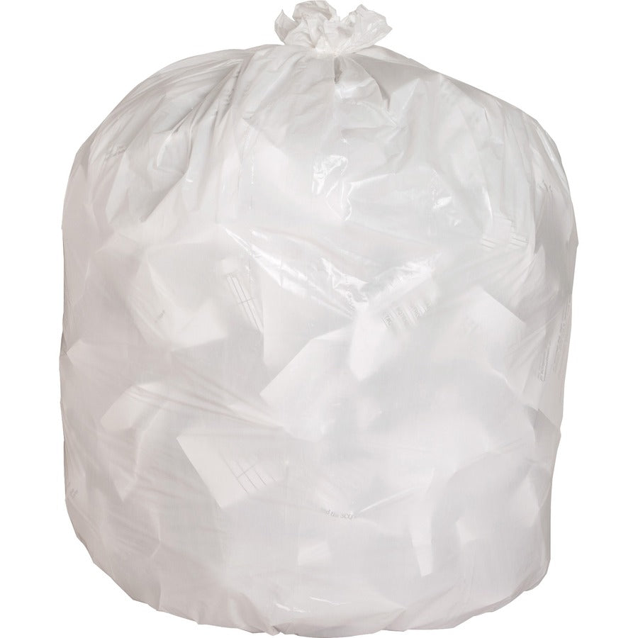 Genuine Joe Heavy-Duty Tall Kitchen Trash Bags - Small Size - 13 gal Capacity - 24" Width x 31" Length - 0.85 mil (22 Micron) Thickness - Low Density - White - 150/Carton - Kitchen - Recycled