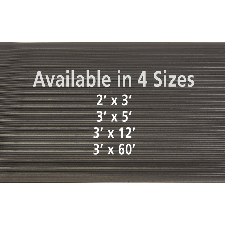 Genuine Joe Air Step Anti-Fatigue Mat - Warehouse - 36" Length x 24" Width x 0.375" Thickness - Vinyl, Vinyl Foam - Black - 1Each