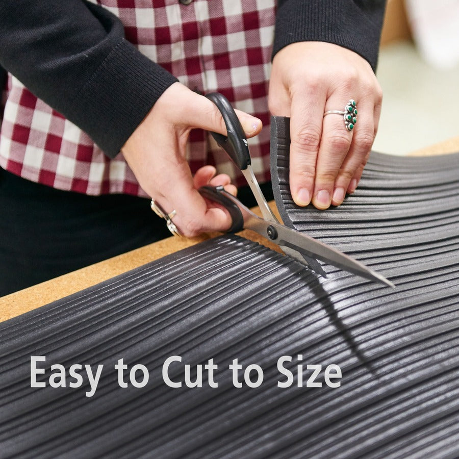 Genuine Joe Air Step Anti-Fatigue Mat - Warehouse - 60" Length x 36" Width x 0.375" Thickness - Vinyl, Vinyl Foam - Black - 1Each