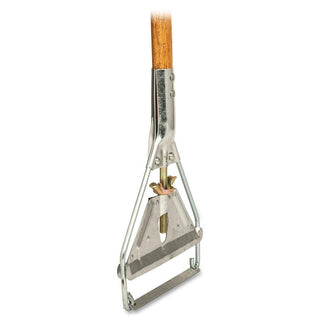 Genuine Joe Wood Handle Complete Wet Mop - 60" x 0.94" Cotton Head Wood Handle - Lightweight, Rust Resistant, Absorbent, 4-ply, Refillable - 1 Each