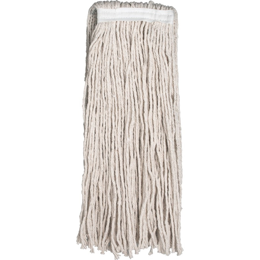 Genuine Joe Wood Handle Complete Wet Mop - 60" x 0.94" Cotton Head Wood Handle - Lightweight, Rust Resistant, Absorbent, 4-ply, Refillable - 1 Each