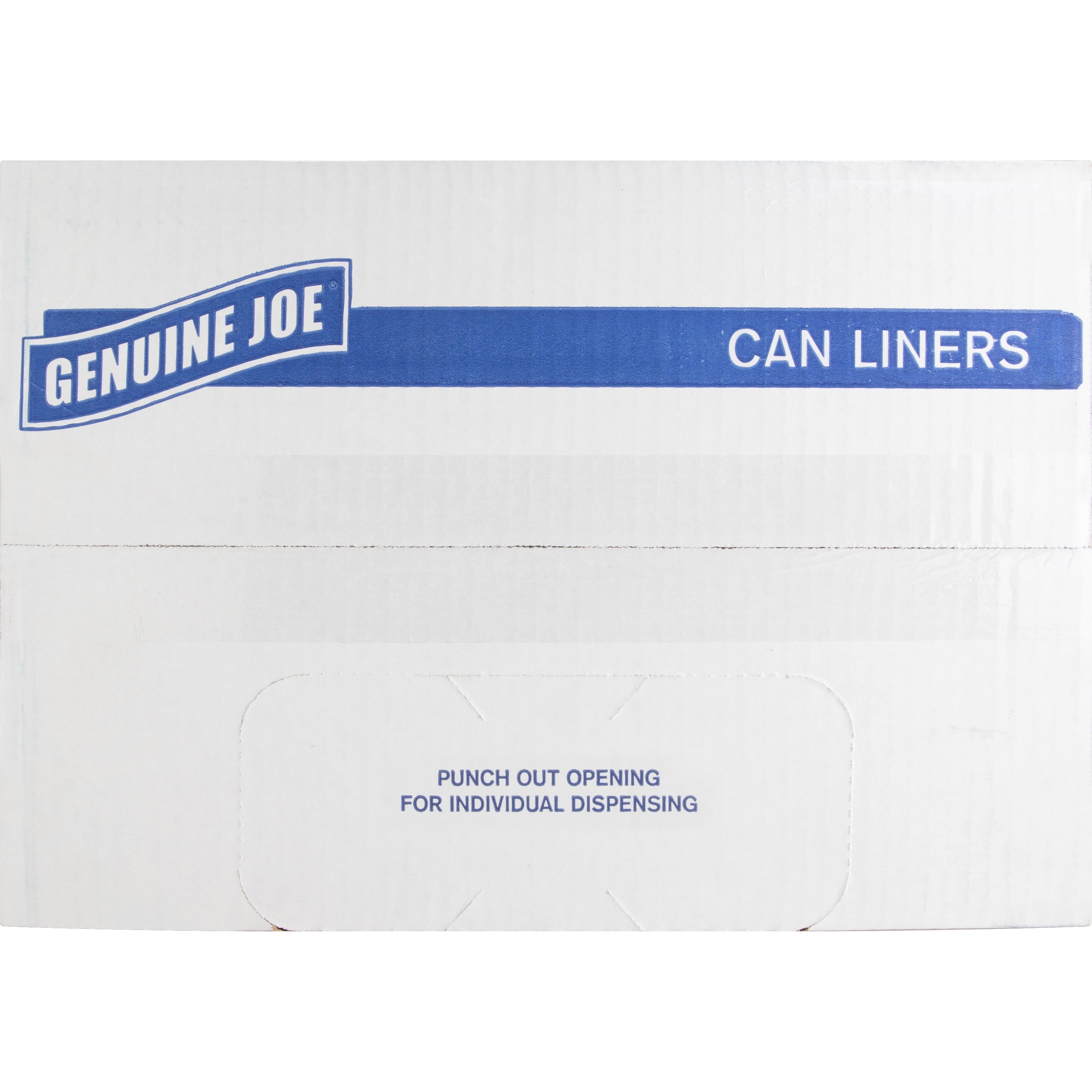 Genuine Joe Maximum Strength Trash Can Liner - Large Size - 45 gal Capacity - 39" Width x 46" Length - 1.55 mil (39 Micron) Thickness - Low Density - Black - 50/Carton - Recycled - 