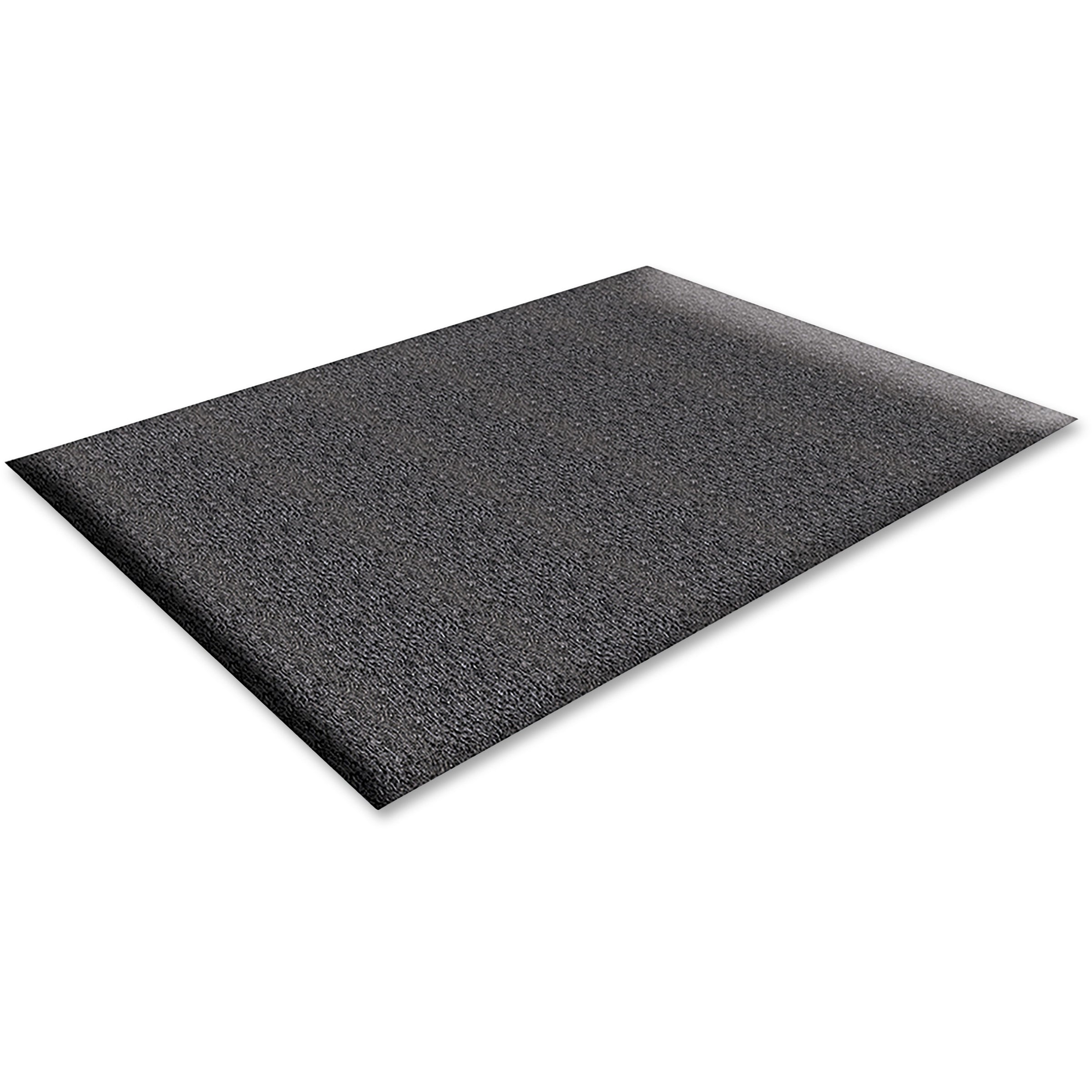 Genuine Joe Soft Step Vinyl Anti-Fatigue Mats - Warehouse - 36" Length x 24" Width x 0.375" Thickness - Vinyl - Black - 1Each - 
