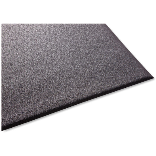 Genuine Joe Soft Step Vinyl Anti-Fatigue Mats - Warehouse - 36" Length x 24" Width x 0.375" Thickness - Vinyl - Black - 1Each - 