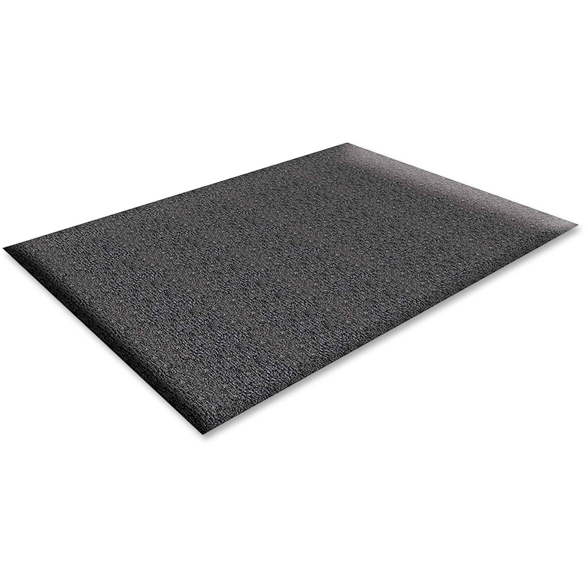 Genuine Joe Soft Step Vinyl Anti-Fatigue Mats - Warehouse - 60" Length x 36" Width x 0.375" Thickness - Vinyl - Black - 1Each - 