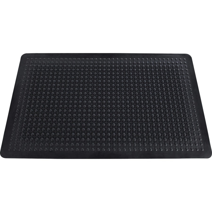 Genuine Joe Flex Step Rubber Anti-Fatigue Mats - Warehouse - 60" Length x 36" Width - Rubber - Black - 1Each