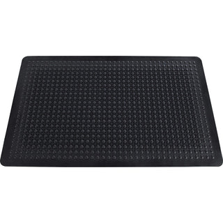 Genuine Joe Flex Step Rubber Anti-Fatigue Mats - Warehouse - 60" Length x 36" Width - Rubber - Black - 1Each
